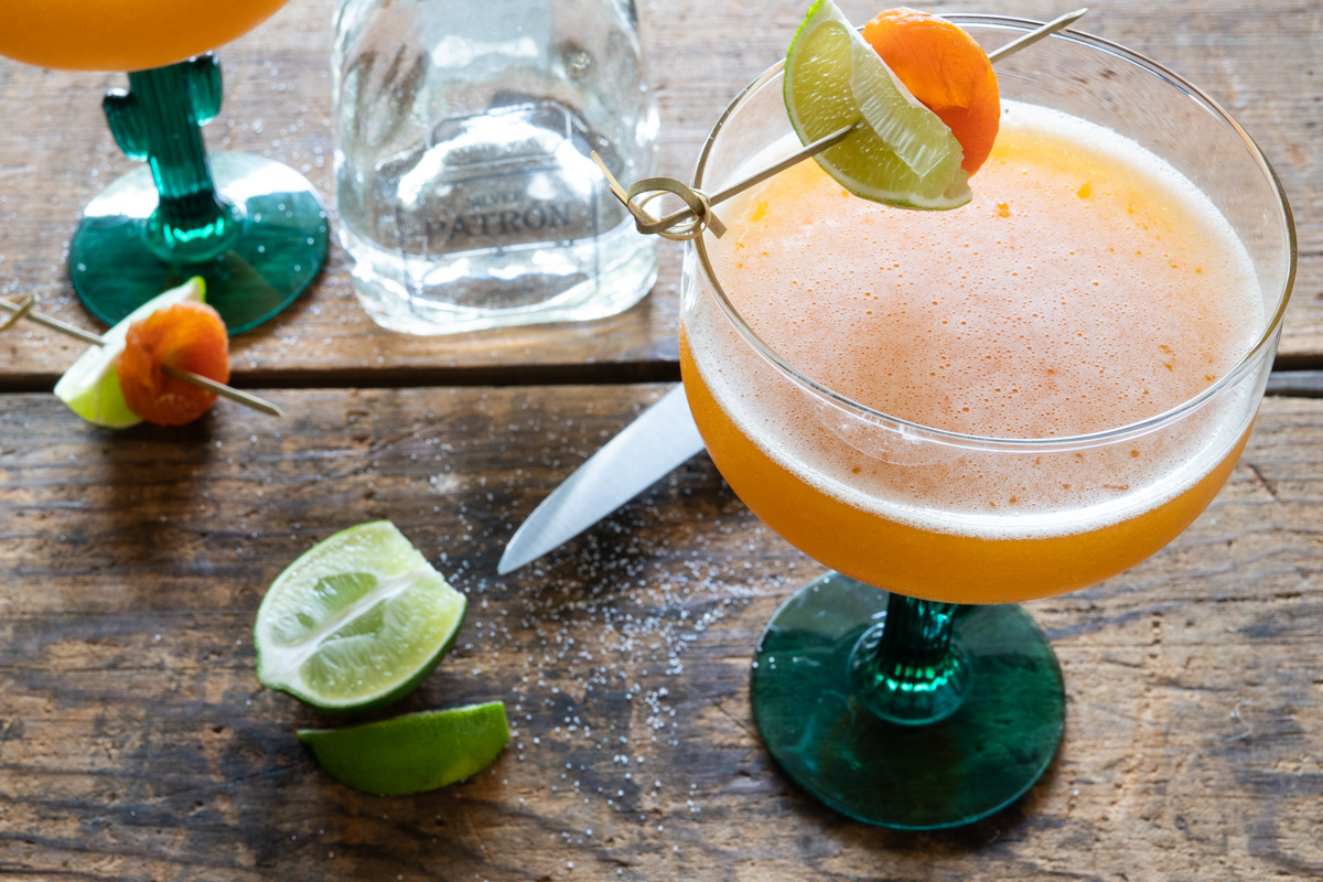 Apricot Margarita Made With Apricot Topping