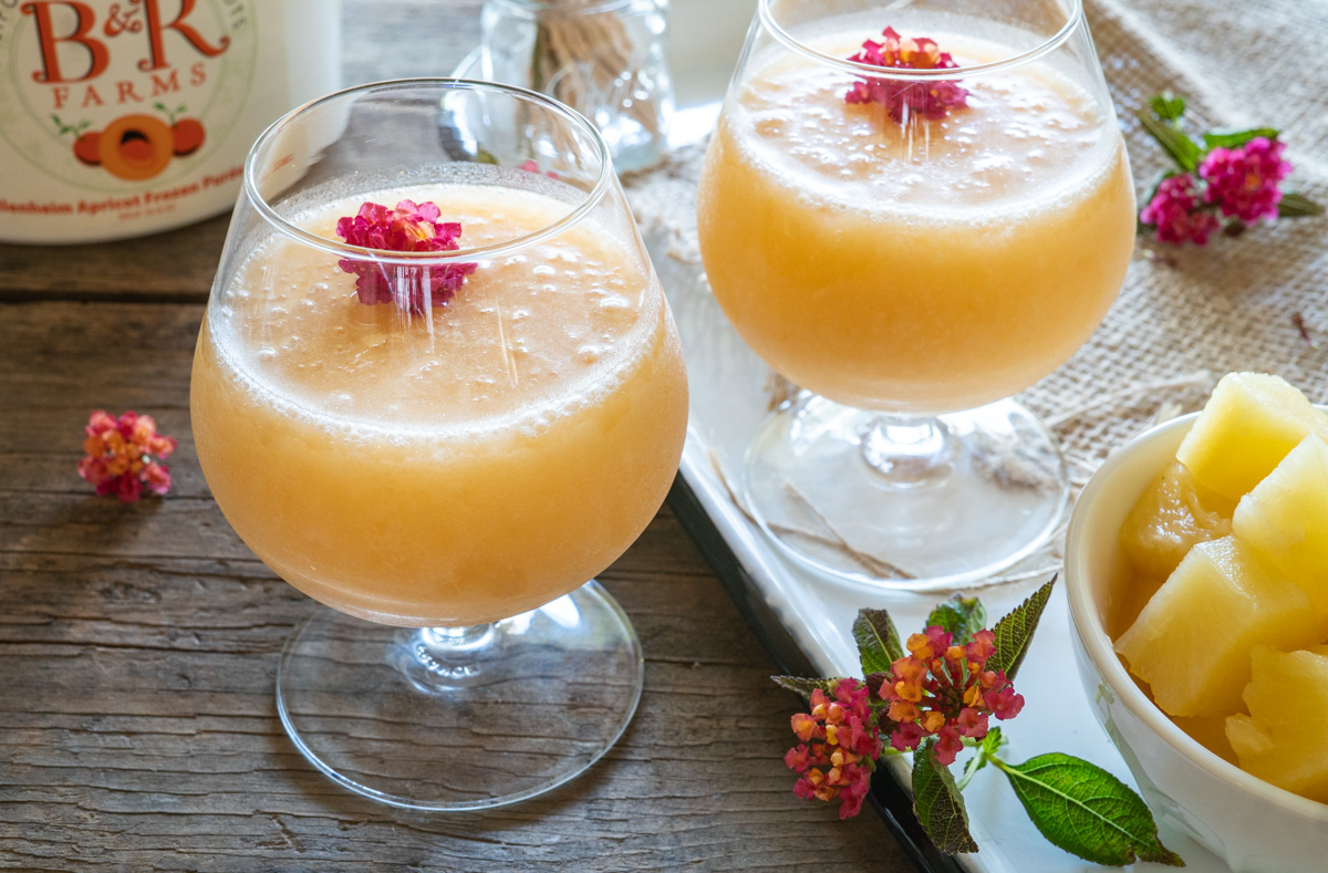 Apricot Colada Made With Frozen Apricot Puree